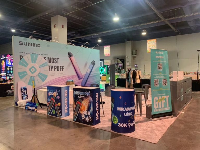 CHAMPS TRADE SHOW Summo Vape Booth left view