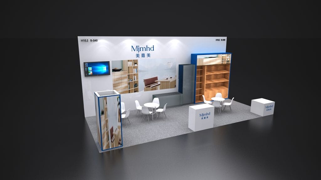 INTERZUM Mjmhd booth rendering front-view