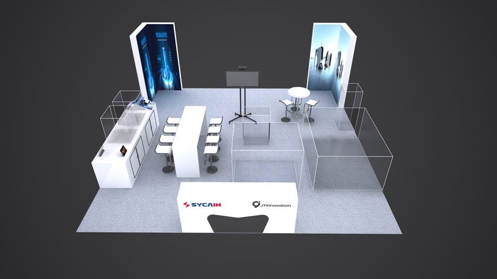 Interclean Amsterdam trade fair SYCAIN Booth rendering top-view