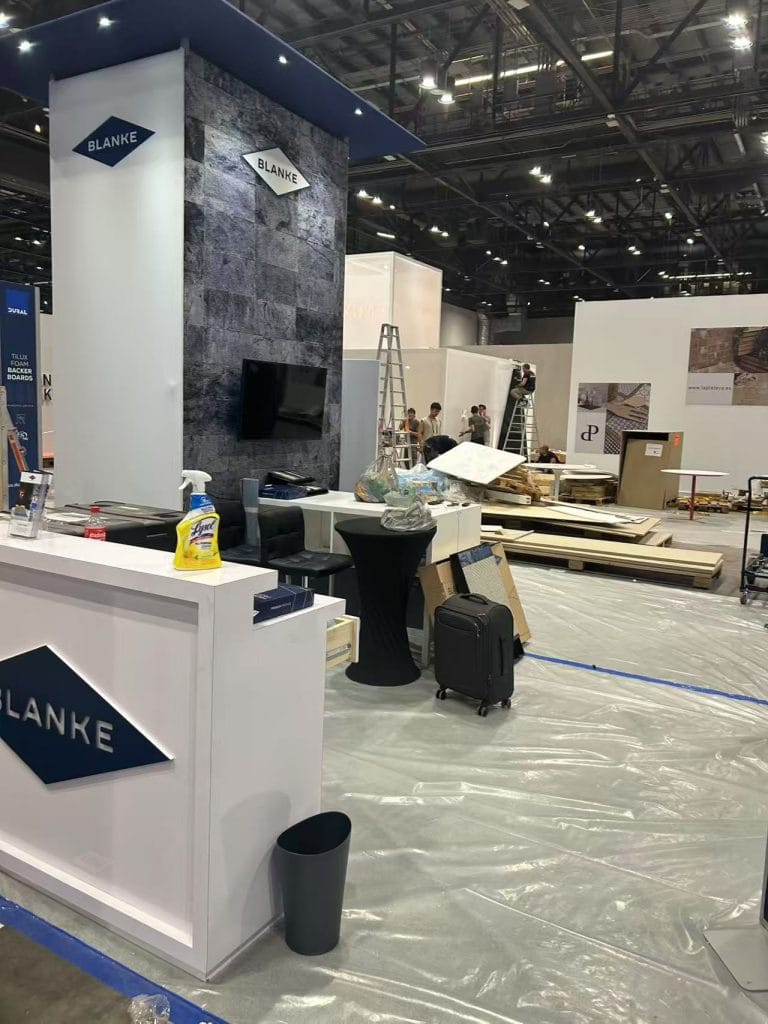 Coverings BCS Total stone solutions Booth on-site back view