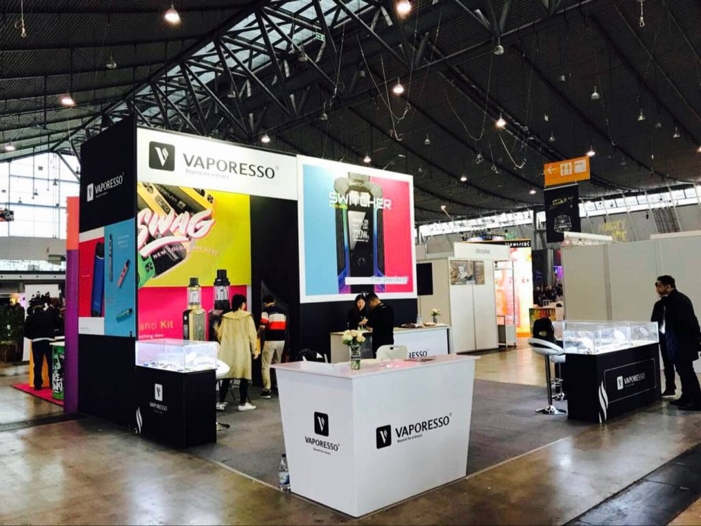 The Hall of Vape Expo Vaporesso Booth left-view