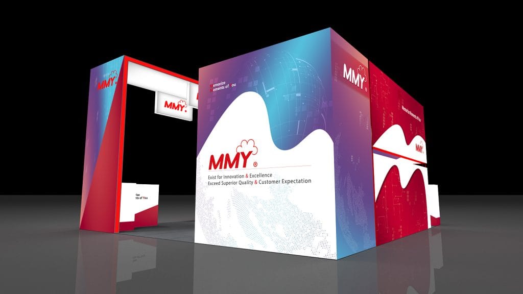 Consumer Electronics Show (CES) MMY Booth rendering backdrop