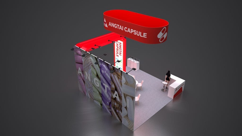 SupplySide West & Food Ingredients North America Angtai capsule Booth rendering
