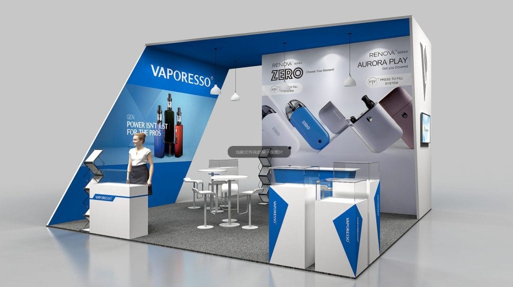 Tobacco Plus Expo (TPE) Vaporesso Booth rendering front