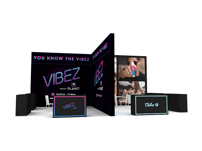 Vape and Electronic Cigarette Trade Expo VIBEZ Booth rendering