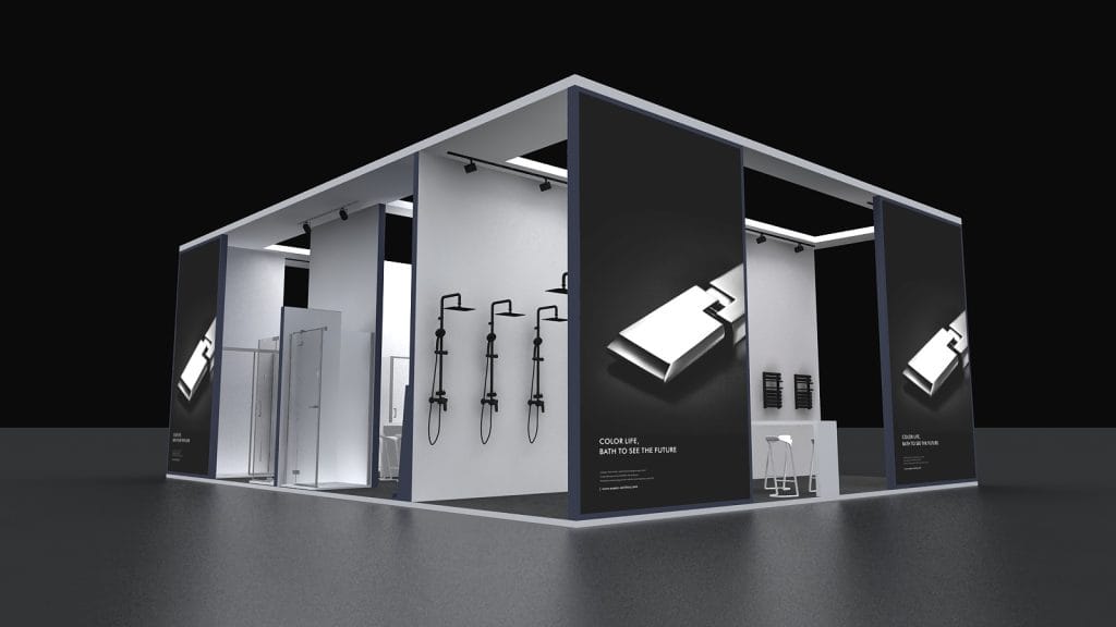 kbb Birmingham International Kitchen, Bedroom & Bathroom Exhibition O.CEAN Booth rendering front