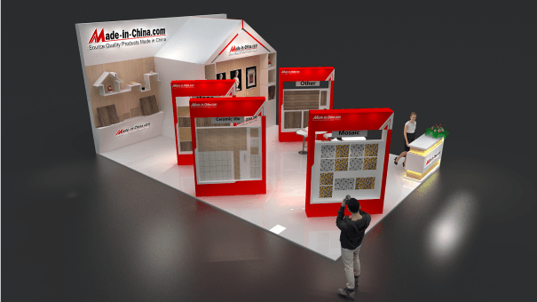 Coverings Made-in-China Booth rendering top-view