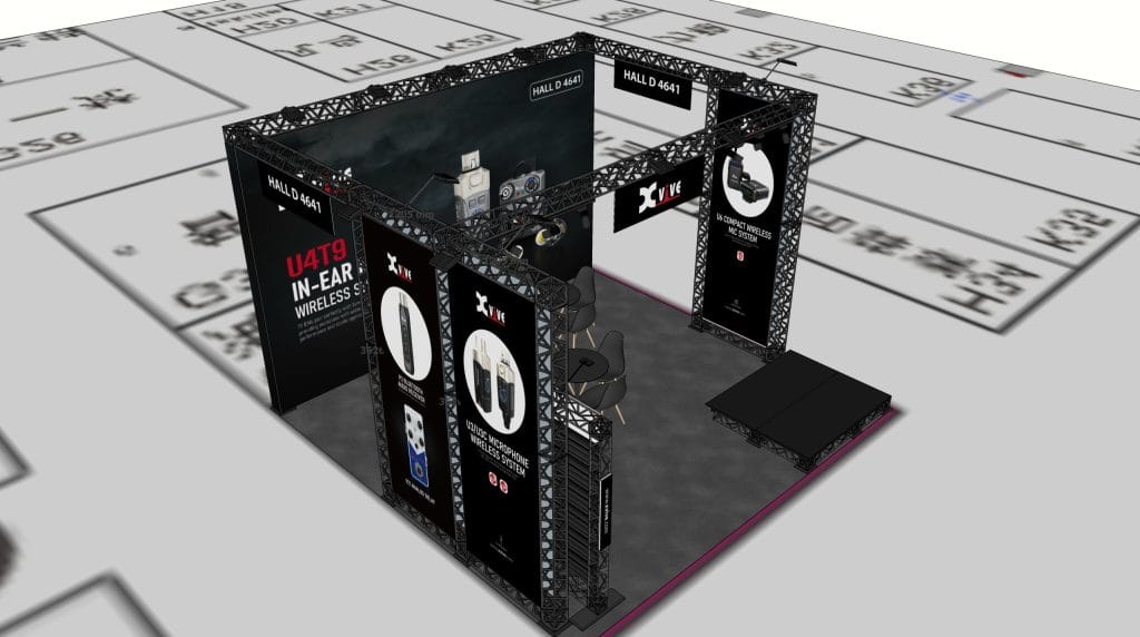 NAMM Show 2023 Xvive booth rendering top-view