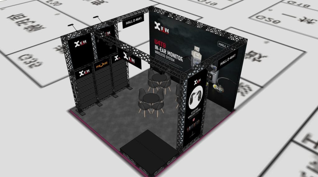 NAMM Show 2023 Xvive booth rendering inside