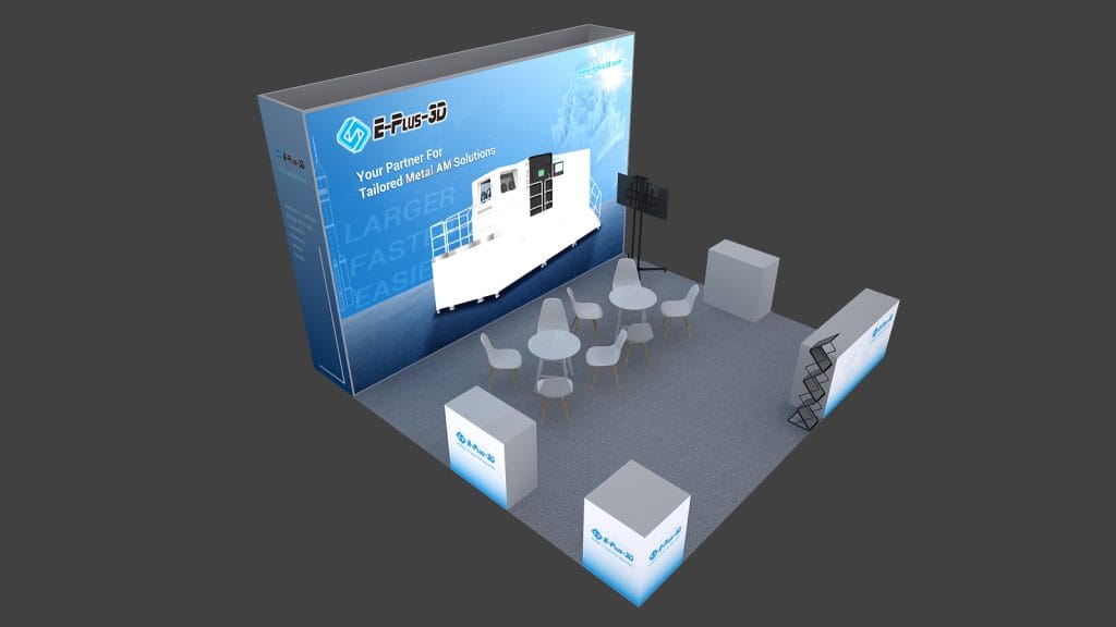 RAPID + TCT EPlus-3D Booth rendering left