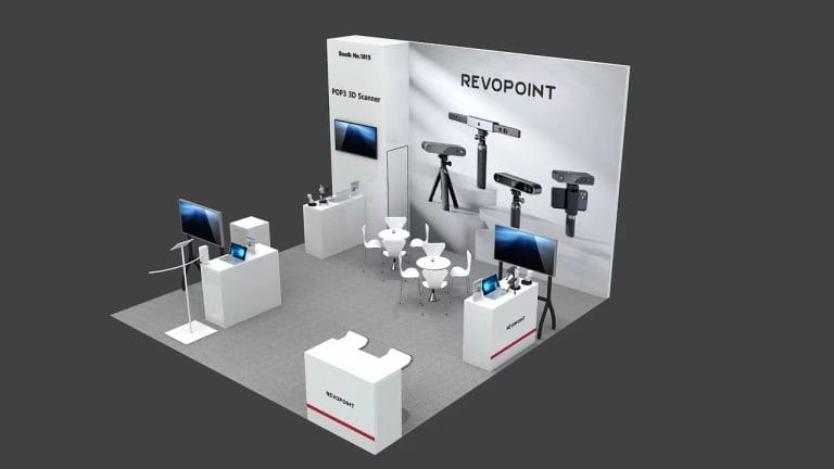 RAPID + TCT 3D REVOPOINT Booth rendering top-view