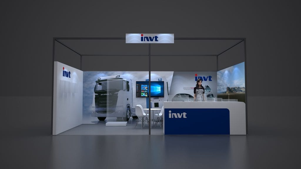 Power2Drive Europe 2023 INVT Booth rendering front