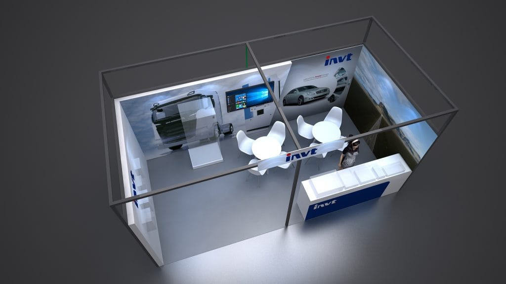 Power2Drive Europe 2023 INVT Booth rendering top-view