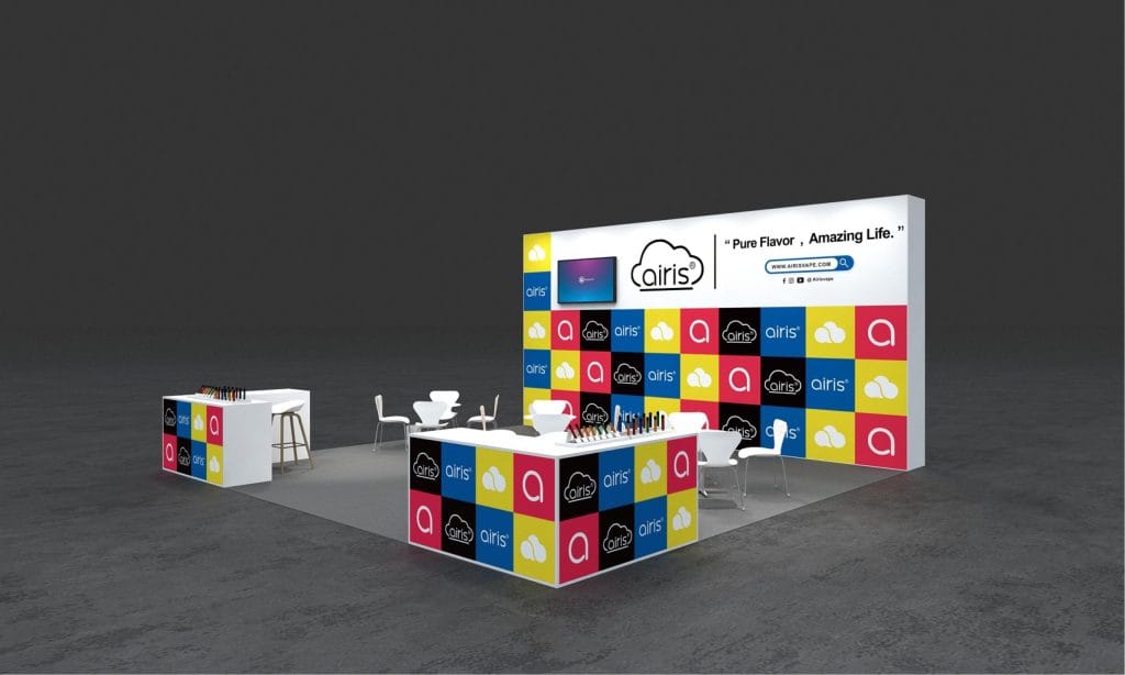 IECIE Vape Show Jakarta AIRIS Booth rendering right-view