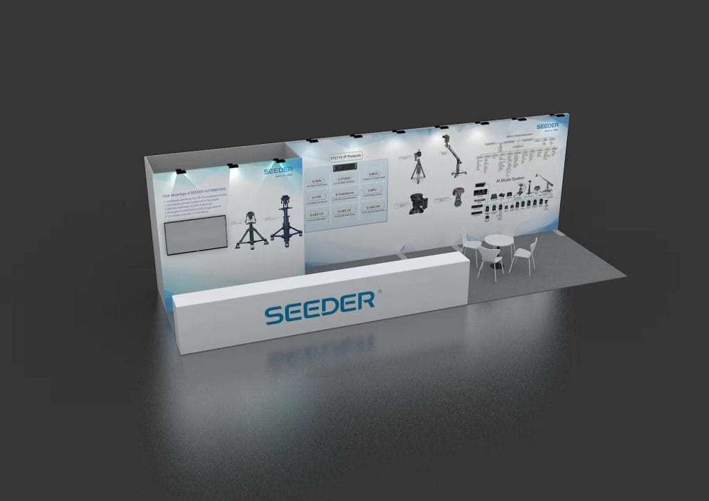 International Broadcasting Convention (IBC) Seeder Booth rendering front