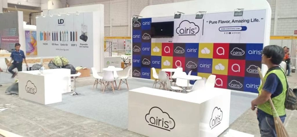 IECIE Vape Show Jakarta AIRIS Booth on-site left view