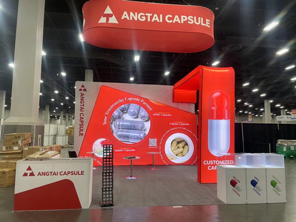 SupplySide West & Food Ingredients North America Angtai capsule Booth front