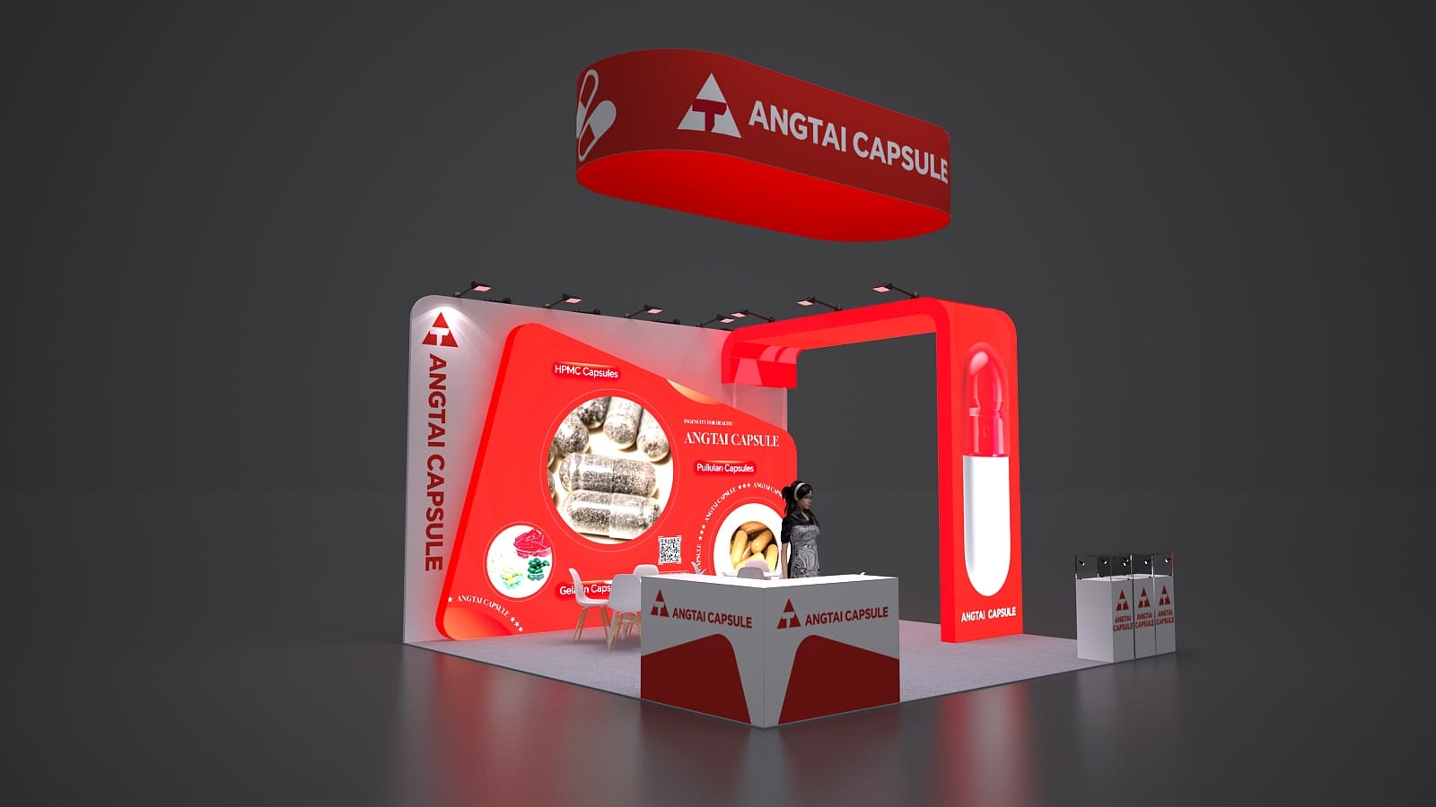 SupplySide West & Food Ingredients North America Angtai capsule Booth rendering