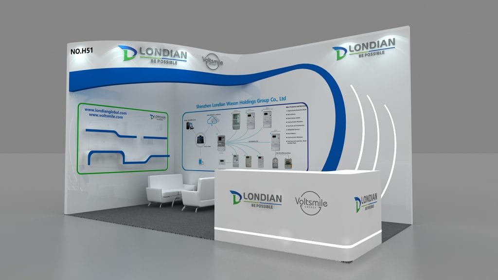 Enlit Europe LongDian Booth rendering front