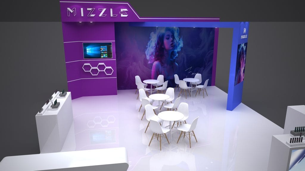 VAPE CLUB SHOW MIZZLE Booth rendering front