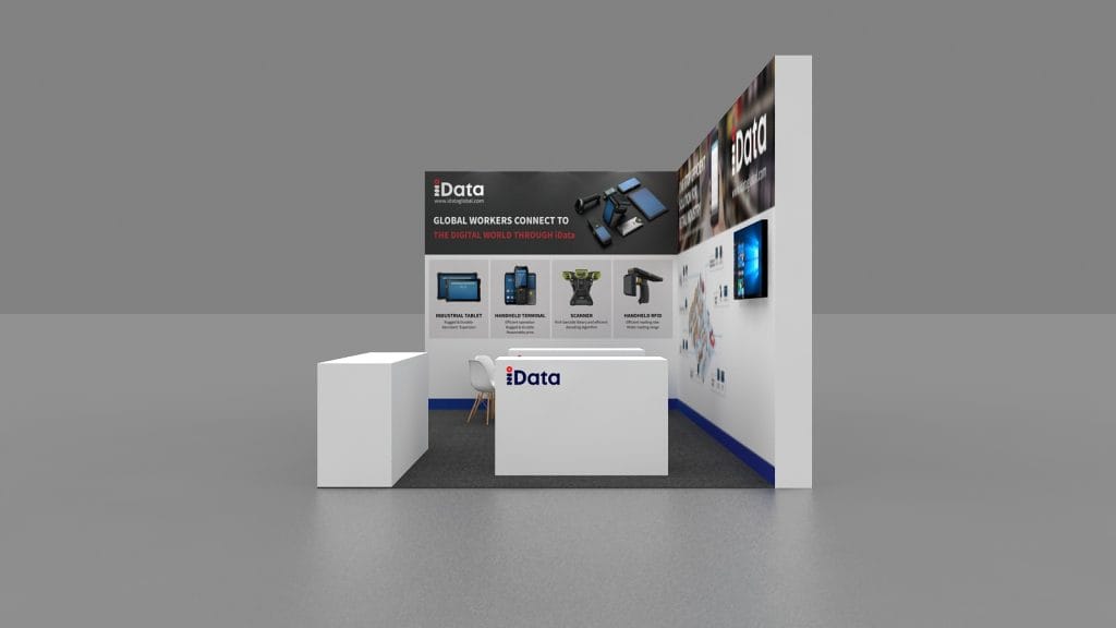 RetailShow IDATA booth rendering right-view