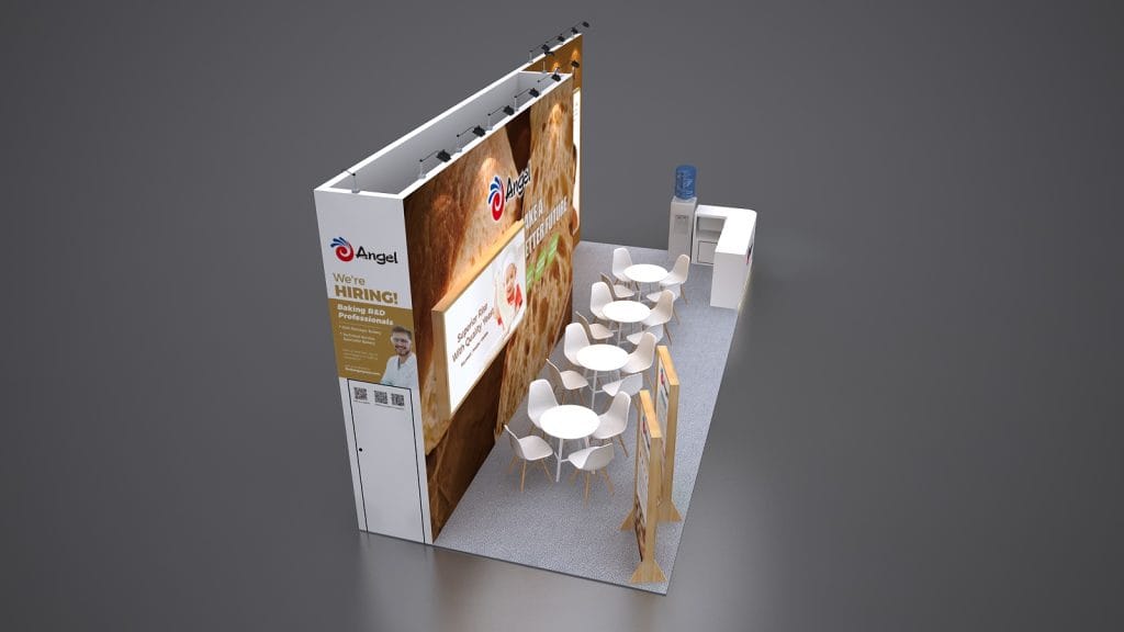 The Dolce World Expo Angel booth rendering top-view