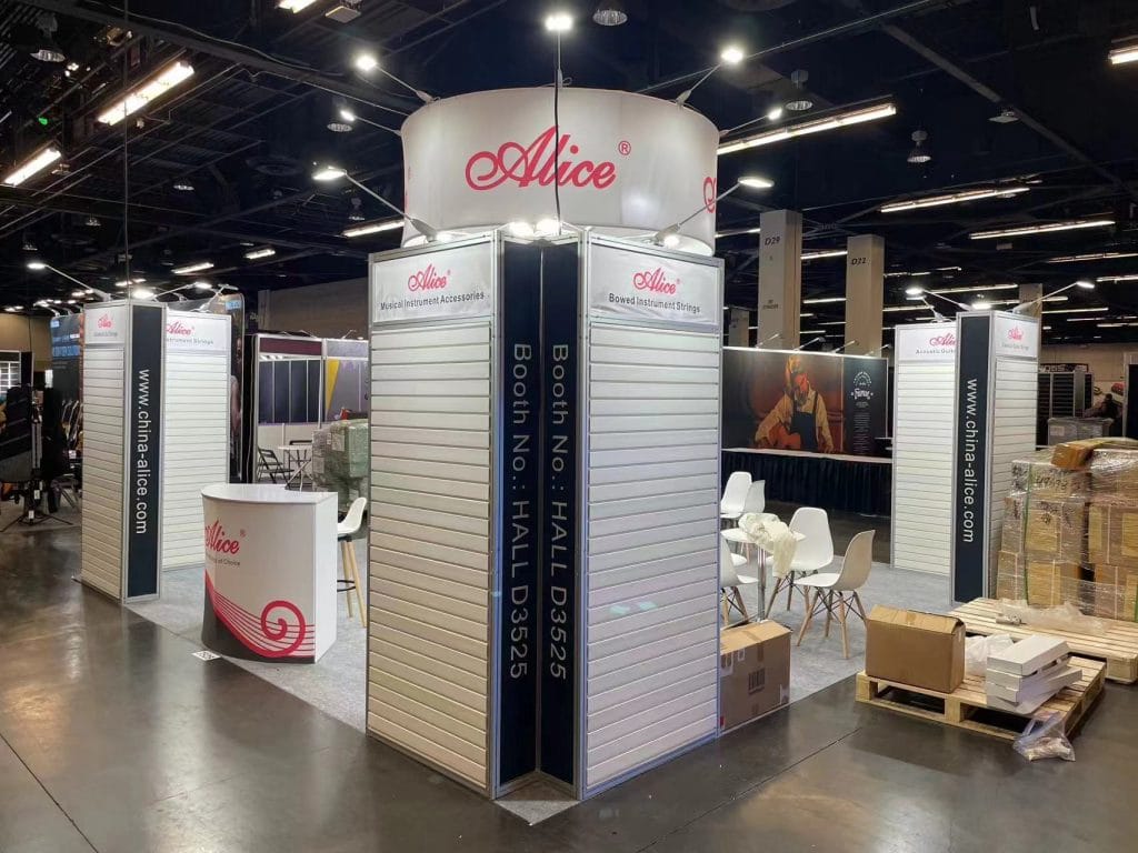 The NAMM Show Alice Strings Booth left view