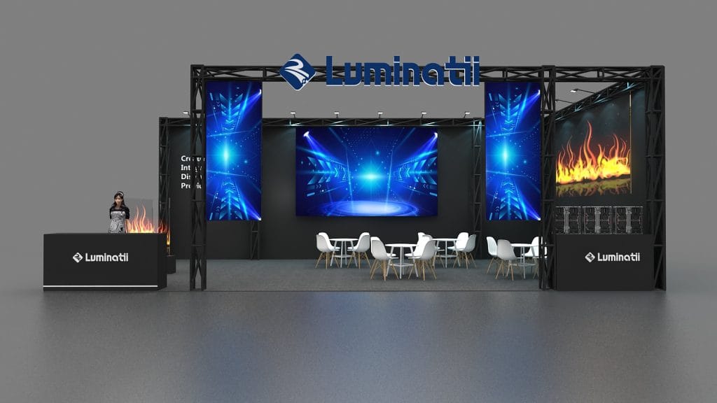 Integrated Systems Europe (ISE) Luminatii Booth rendering front