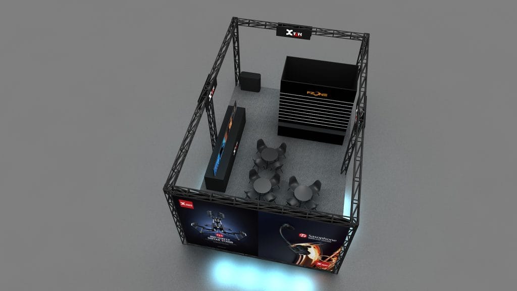 The NAMM Show Xvive booth rendering top
