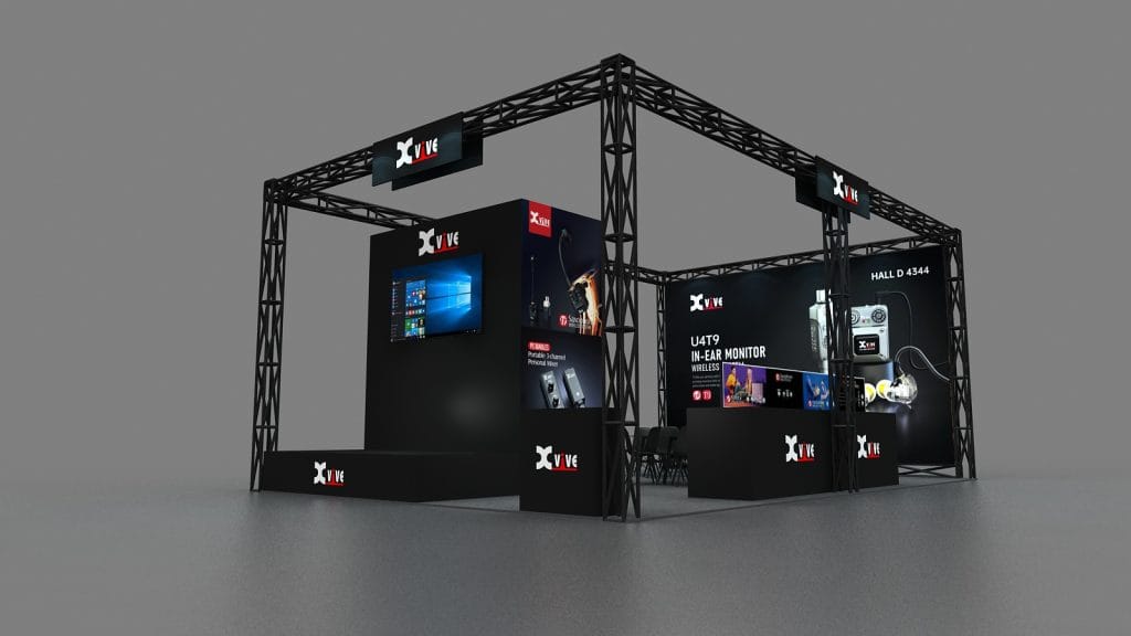The NAMM Show Xvive booth rendering front view