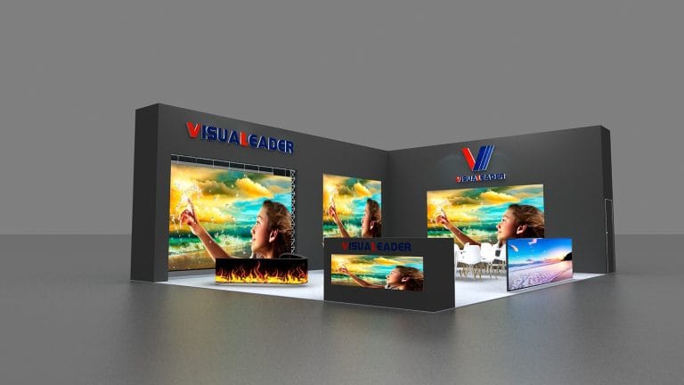 Integrated Systems Europe (ISE) Visualeader booth rendering front