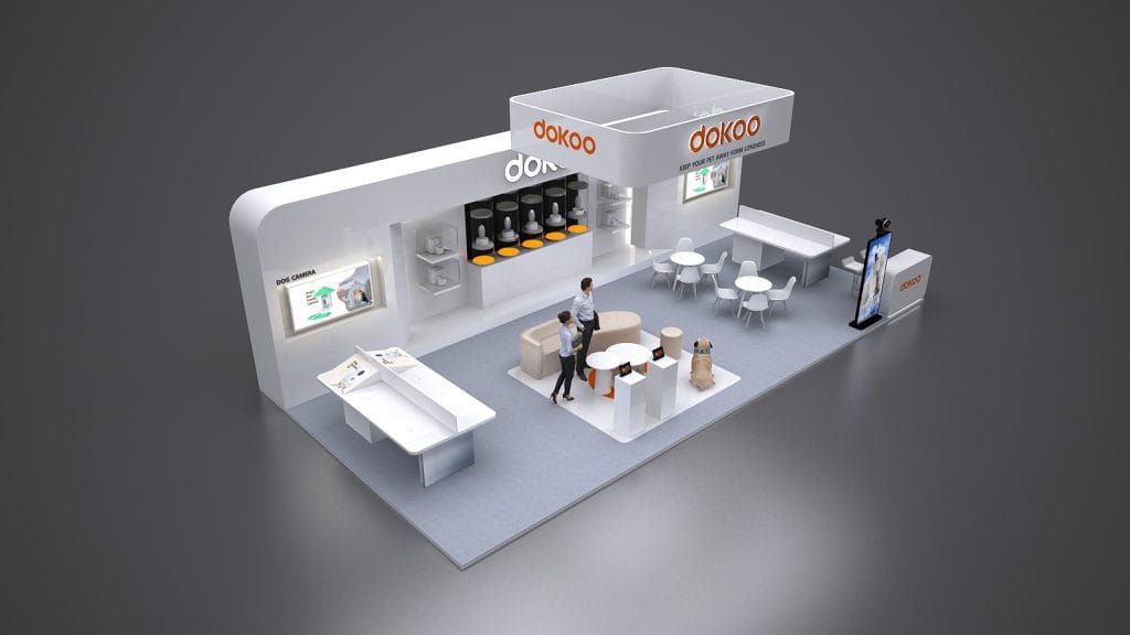 Global Pet Expo DoKoo Booth rendering left top view