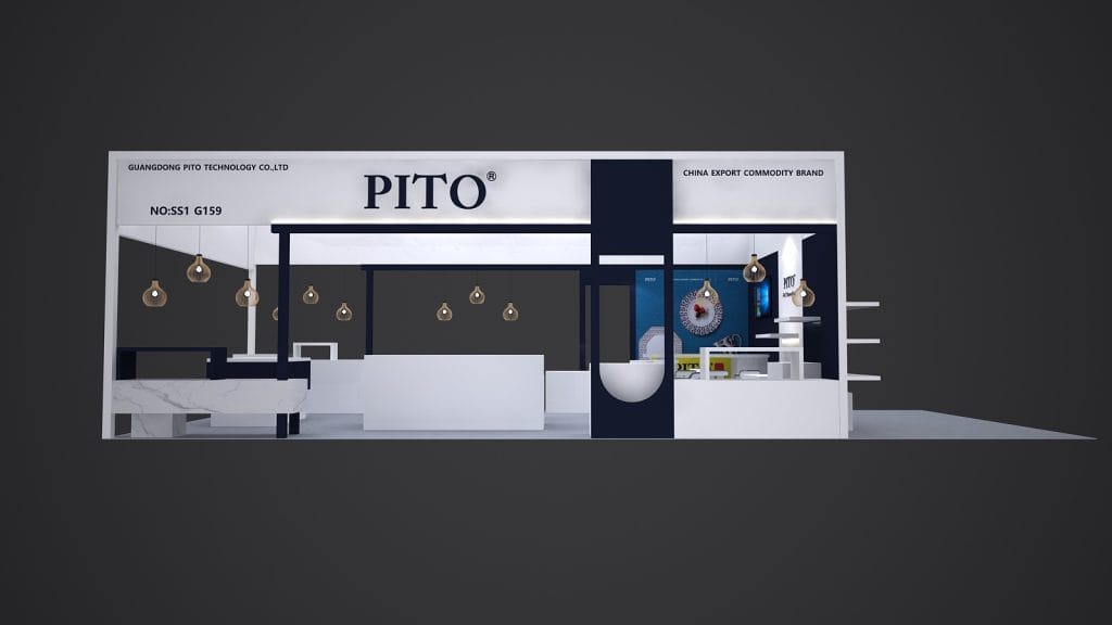 The Hotel Show Dubai PITO Booth rendering front view