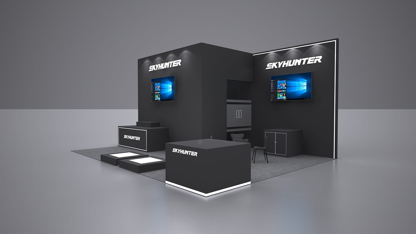 International Military-Technical Forum ARMY SKYHUNTER Booth rendering right-view