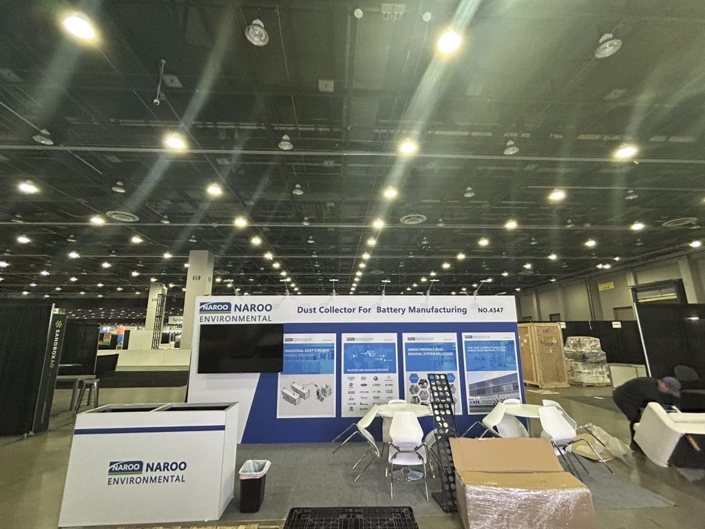 The Battery Show North America & EV Tech Expo NarooTech Booth front