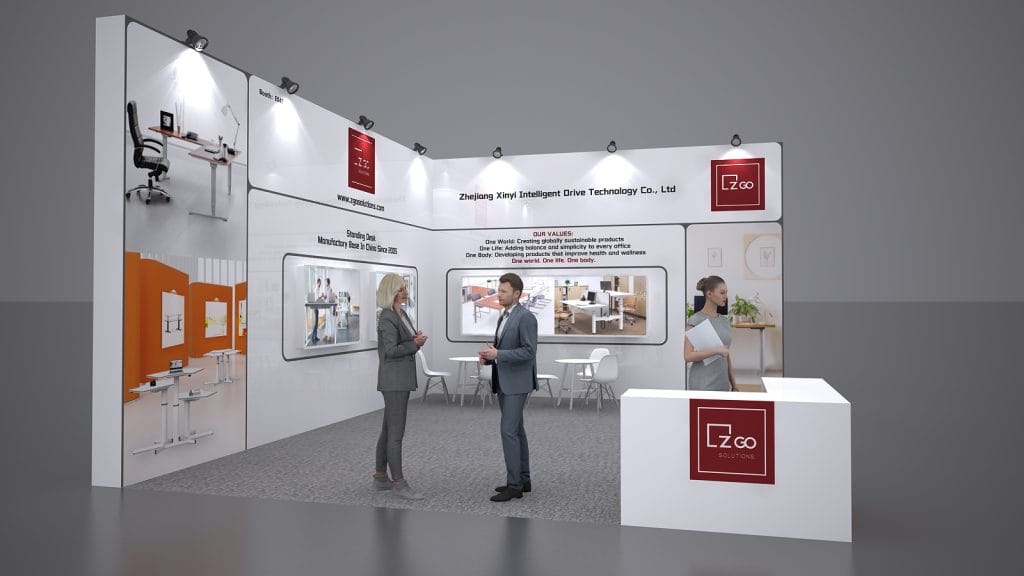 ORGATEC Zgo Solution Booth rendering left-view