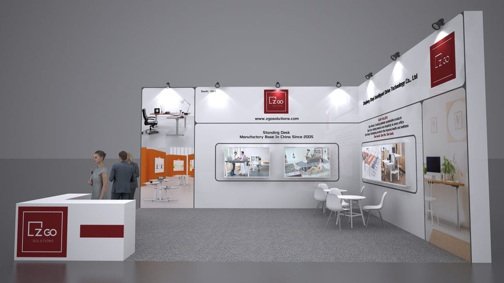 ORGATEC Zgo Solution Booth rendering right-view