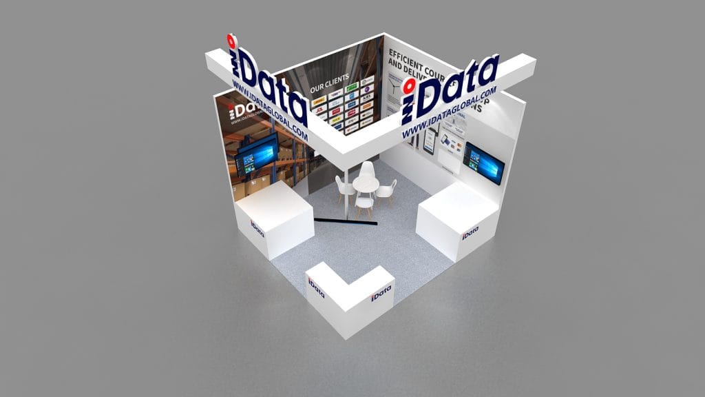 Parcel+Post Expo Idata Booth rendering top-view