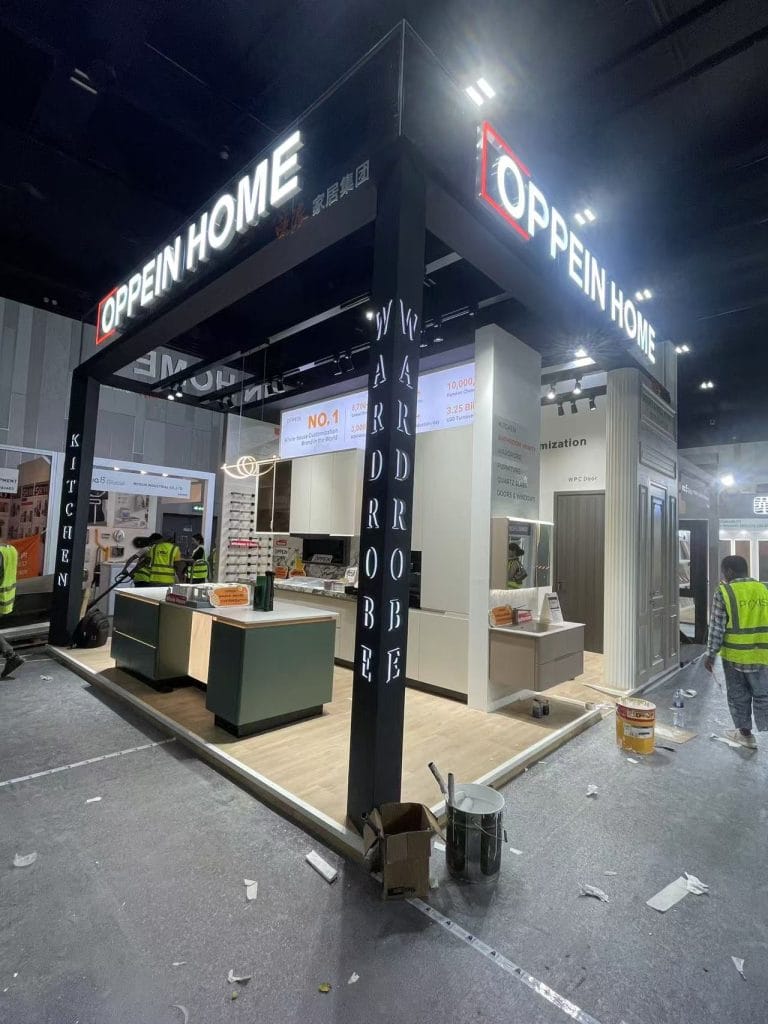 The Big 5 Dubai Oppein Home booth on-site right view