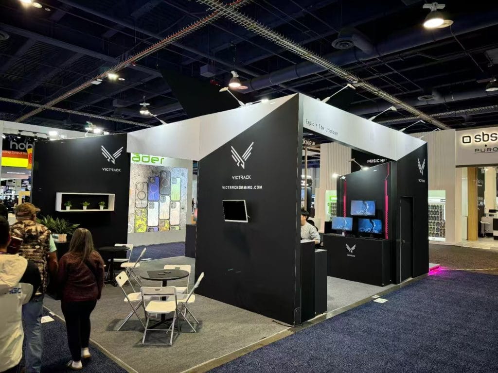 Consumer Electronics Show (CES) VicTrack Monitor Booth live right view