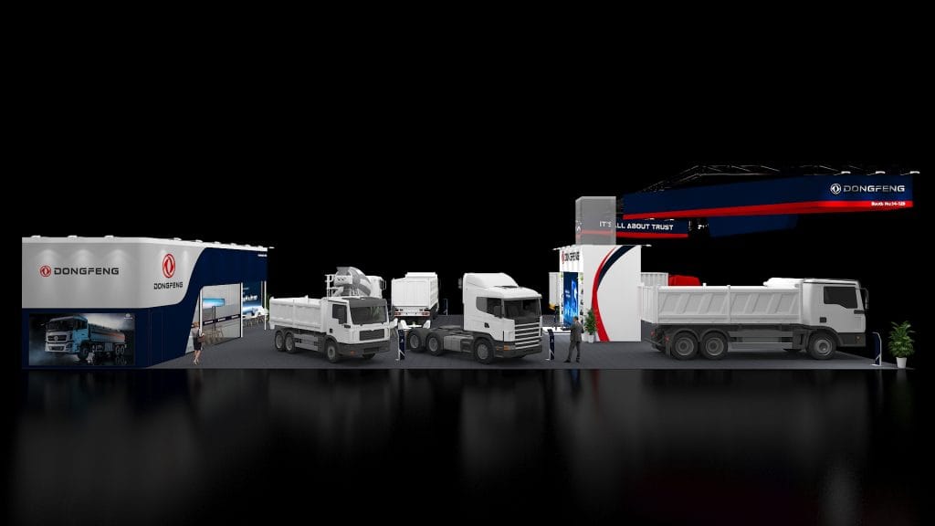 COMTRANS International Commercial Vehicle Exhibition DongFong Booth rendering left-view