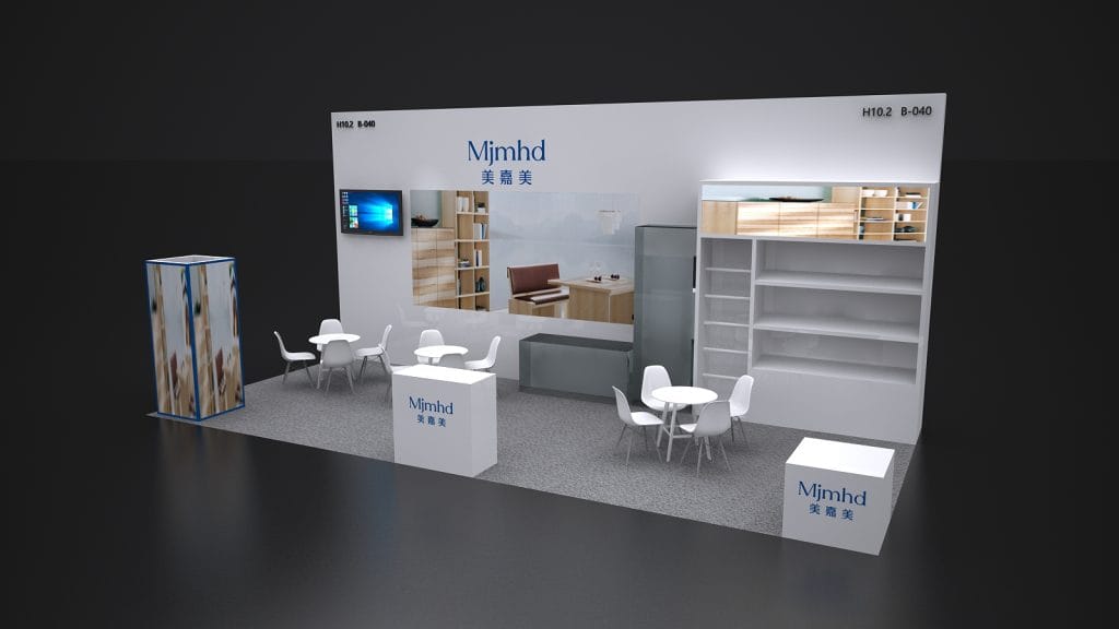 INTERZUM Mjmhd booth rendering left