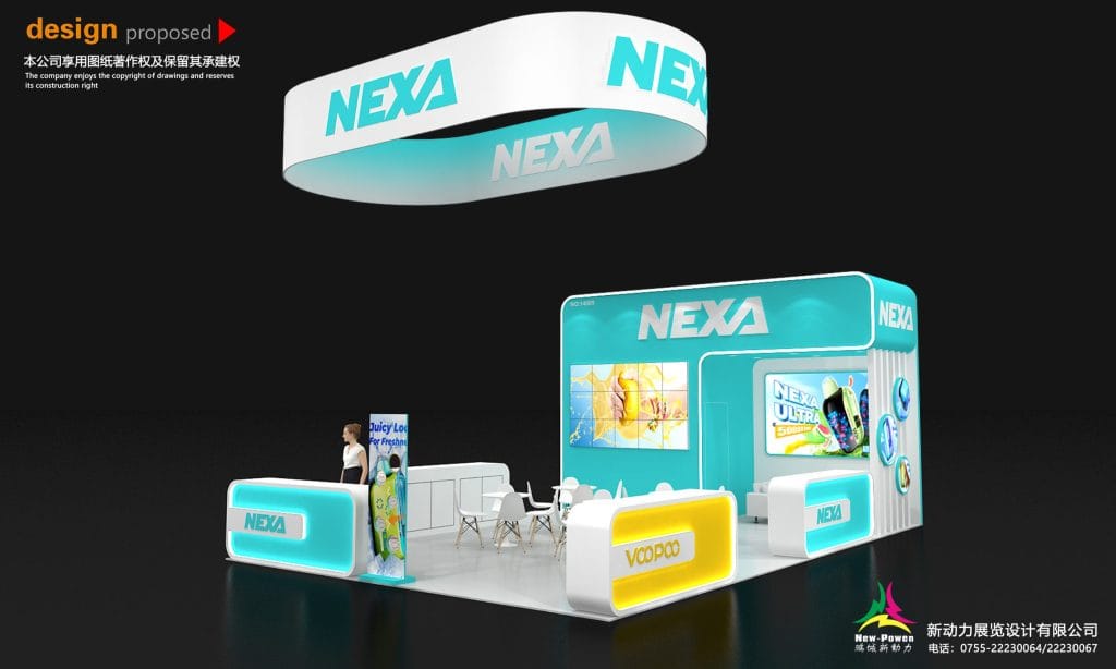 CHAMPS Trade Show Las Vegas NEXA Booth rendering right view