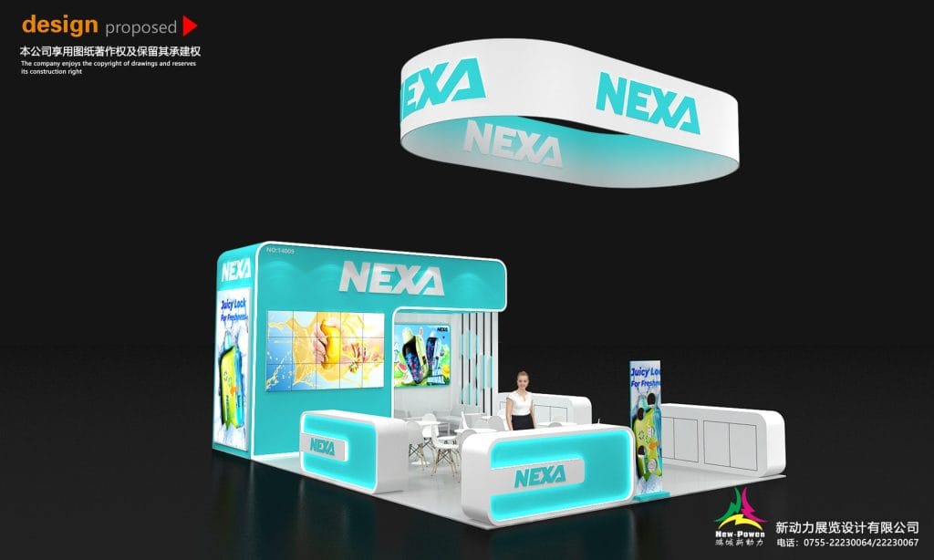 CHAMPS Trade Show Las Vegas NEXA Booth rendering front view