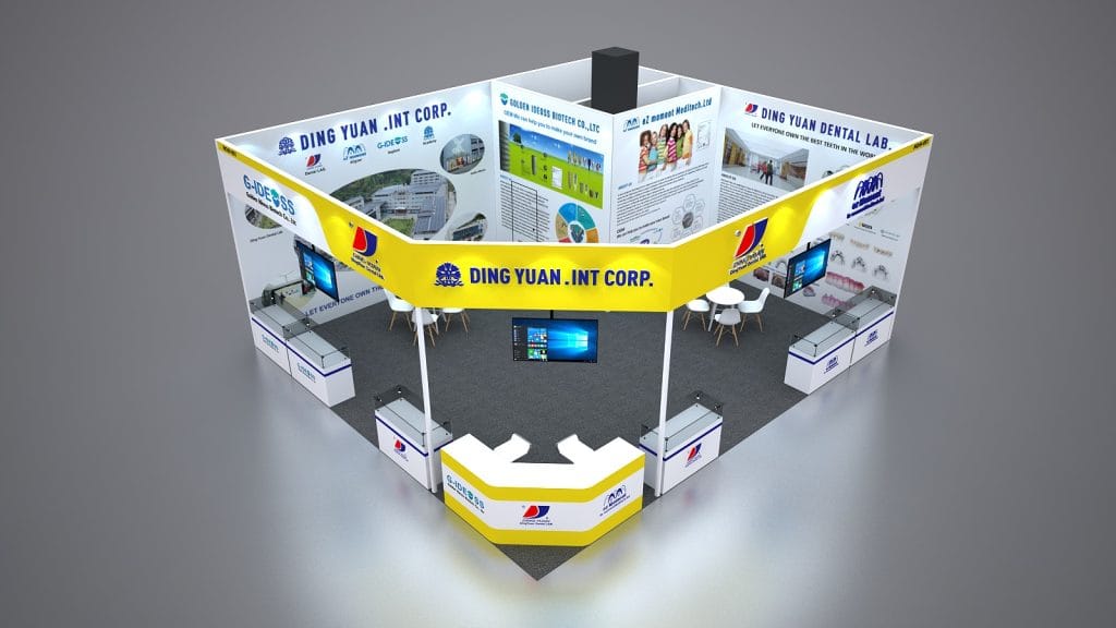 IDS DingYuan Dental Lab Booth rendering top-view
