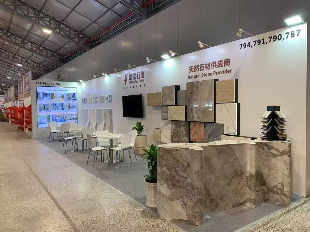 Vietbuild Expo Hogloria Stone Booth right view