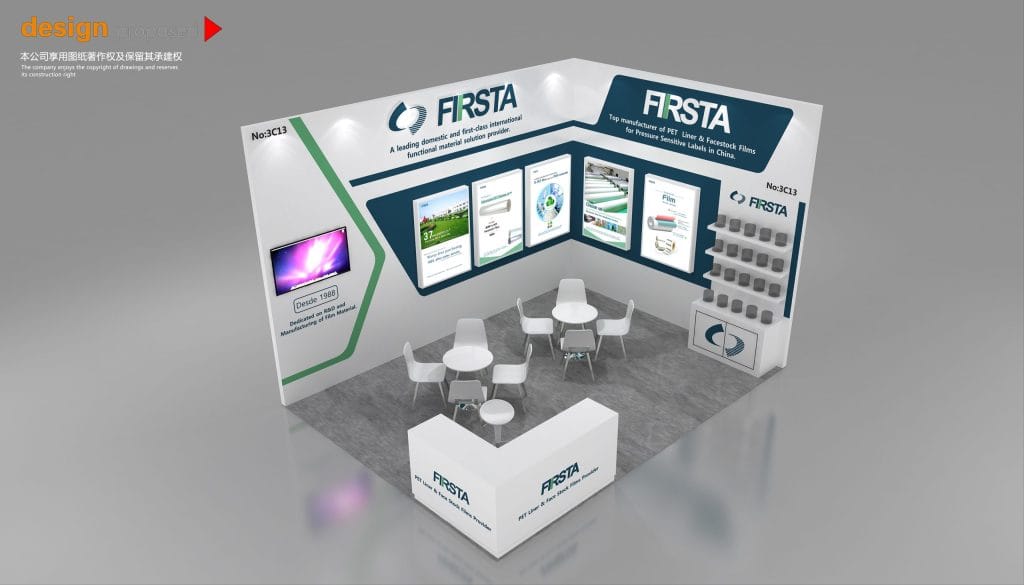 Labelexpo Europe FIRSTA booth rendering top-view