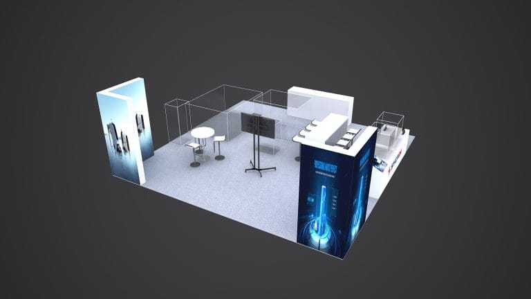 Interclean Amsterdam trade fair SYCAIN Booth rendering back-view