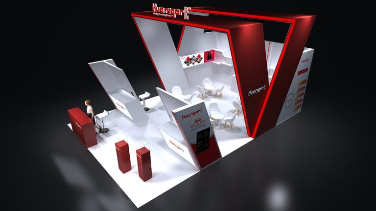 Hong Kong Electronics Fair Hua Rigor Booth rendering right top view