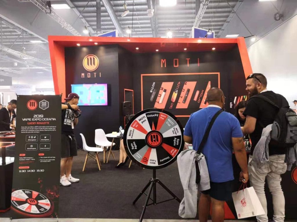 Oceania Vape Expo Moti Booth front